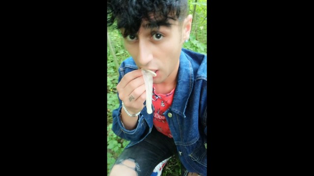 Twink Drinks Cruiser´s used Condom