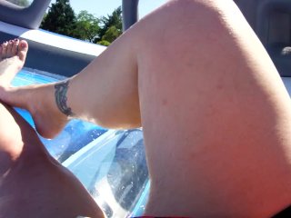 Feet Relaxing On The Boat