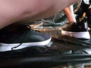 4K - Sex with delicious Puma girl sneaker. I cum inside