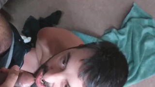 Pov Blowjob Working On That Hairy Bear's Cock And Drinking His Piss