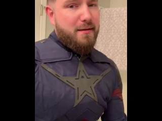 Captain America Cosplayer fucks his_fleshlight to celebrate IndependenceDay