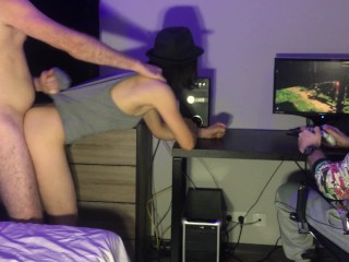 I FUCK MY GIRLFRIEND AND MY STEPBROTHER WATCH AND PLAY VIDEO GAME GHOST OF TSUSHIMA PS4