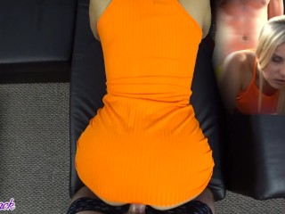 Pure POV fucking in_Tight Orange Dress - Letty Black Moves Her_Booty