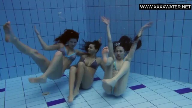 Three hot bitches naked in the pool 20