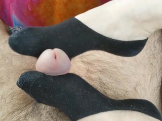 Sockjob With The Most Voted Pair: Black Peds! Cum Inside Sock