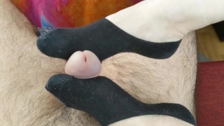 Young Sockjob Featuring The Most Popular Black Peds Cum Inside Sock Pair
