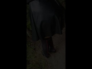 knee down and cum on_my high heels (outdoor forest)
