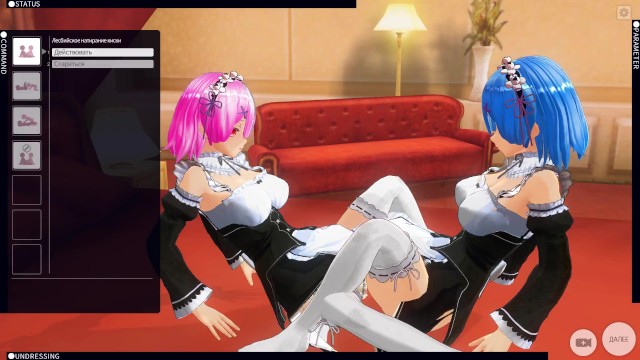 3D HENTAI Rem and Ram from anime Re:Zero cum together