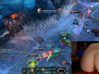Stimulation in ass and pussy while playing Leagueof Legends_#14 Luna