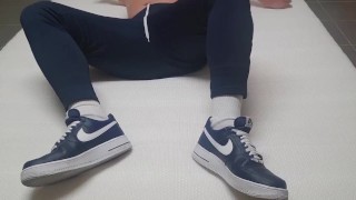 Teen Cute 18-Year-Old Boy Wears Sneakers And Socks