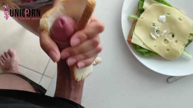 Cheese Porn - CUM ON MY CHEESE SANDWICH | my Meal need Protein | MAYO is FINISH STEP  SISTER MILKS ME | FOOD PLAY - Pornhub.com