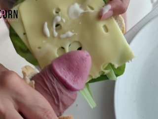 CUM ON MY CHEESE SANDWICH My Meal Need Protein MAYO Is_FINISH STEP_SISTER MILKS_ME FOOD PLAY