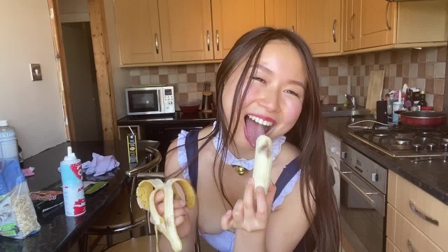 Good morning have your cute asian girlfriend for breakfast in kitchen POV 2
