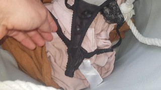 Worn wet dirty panties from laundry grool
