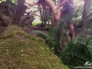 Couple having Public Sex in_the woods from Voyeur_POV