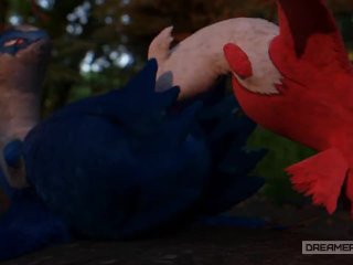 Hot And Messy Dragon Pokemon Deepthroat [Furry] [Latias X Latios] [Huge Cumshot]