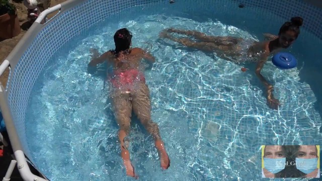 Unpredictable Ass Whirlpool. 2 Hot Chicks in bikinis create manmade hazard. Men . Don