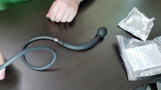 Butt Plug Unboxing Of An Inflatable Silicone Anal Plug With A Metal Ball Dog Puppy Tail Butt