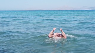 Big Balls Beach Nudist Gay Swimmer