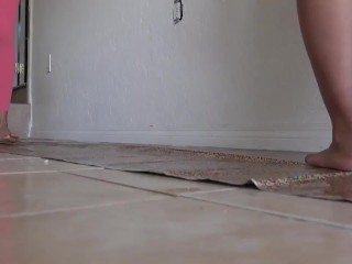 ASMR. Barefoot Cat Walk On Glitter Carpet