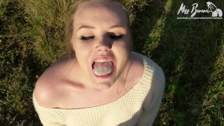 Sucking cock in nature and a deer saw us! - Miss Banana