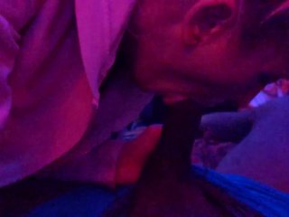 Hot Blonde In Fishnet Gives Amazing Blowjob