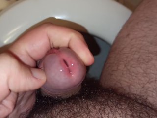 Morning Pee In Toilet, Really Relaxing Time. Peehole Closeup
