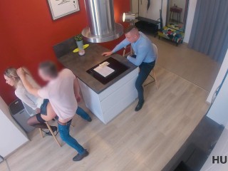 HUNT4K. Brilliant real estate agent pleases client in_front of friend
