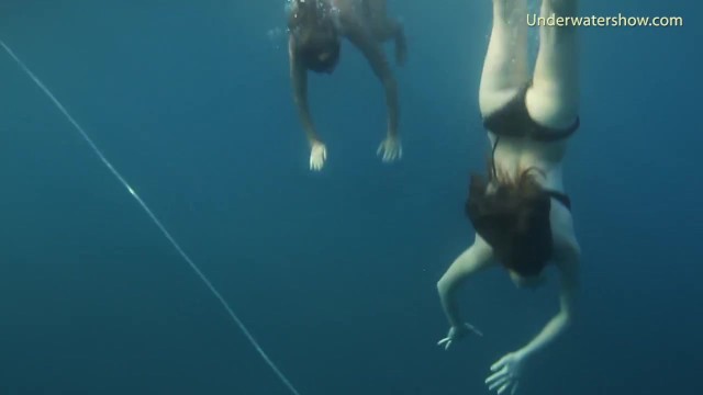 Naked girls on Tenerife having fun in the water