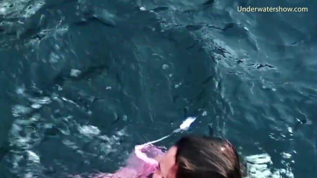Underwater swimming girls on Tenerife
