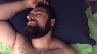 Orso Peloso E Arrapato Masturba Sudando In Camera Da Letto In Estate Faccia Di Orgasmo