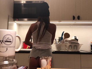 Round Ass Big_Tits Tight Pussy Amateur Young Brunette Slut is on Voyeur Cam at Home_without Panties