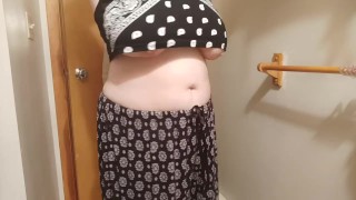 Big Booty I'm Going Braless Under A Cute Bandana Top And I'm Wondering If Anyone Will Notice My Underboob
