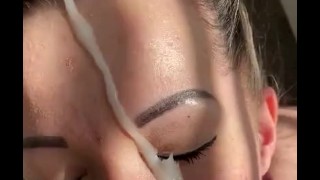 Huge Cumshot The Most Massive Load Ever Covers The Entire Face And Gets Into The Most Beautiful Eyes