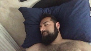 European Beautiful Agony Is A Big Bearded Bear With A Hairy Chest Wanking On Cam And Showing His Tongue