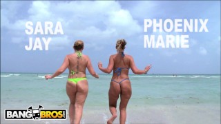 Sara Jay And Phoenix Marie Both BANGBROS PAWG Pornstars Get Their Big Asses Hammered