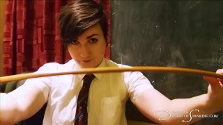 Schoolgirl Scared of the Cane - Pandora Blake Divulges Her Anticipation While She Waits to Be Caned