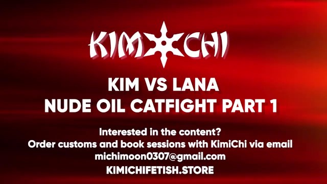 Nude Oil Cat Fight - Kimichi vs Lana Luxor - Female Wrestling - Oilplay