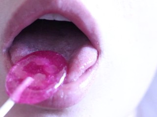 Candy crash Sweet lollypop frompussy to mouth
