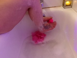 pov Foot soak Bubble Bath wash, massaging feet_for sexy footjob,footFuck& Toe Sucking custom