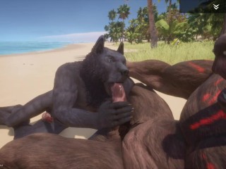 Werewolf with huge minotaur...