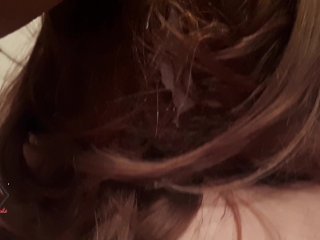 Wife Gives Reverse Hairjob with Lots of Cum. Guy Cums Im_Minutes.