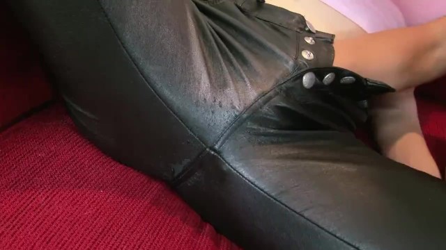 Stella Takes Advantage of the hole in my skintight leather pants! - Stella Cox