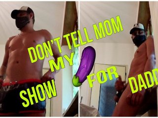 Don’t Tell My Mom, How I Show Stepdad My Dick With Stretched Balls In Shorts