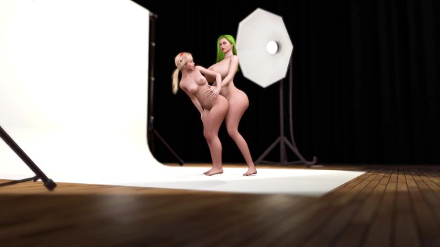 Green Hair Model Grows Huge Boobs and her Cute friend Grows Envious - Breast Expansion
