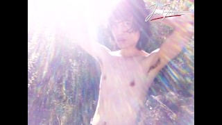 Jon Arteen As A Naked Twink Outside In The Sun Exposing His Armpits Pubis Cock Hair And Body