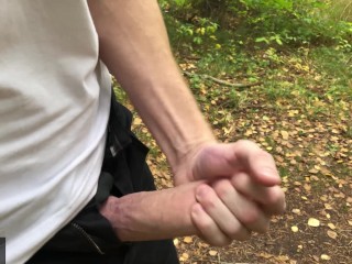 Walking around with my cockring and rockhard, uncut dick Massivecumshot JohannWood