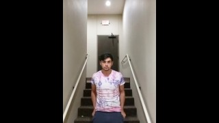 Young Pissed In Public- In My Apartment Complex's Staircase