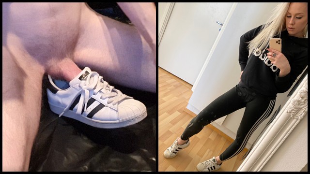 Lesbian Adidas - 4K - Fucking Worn Pornstar (Angie Lynx) Adidas Superstar Sneakers -  Pornhub.com