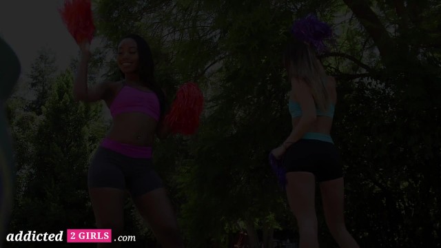 Teen Cheerleaders Get Horny While Training - Addicted2Girls - Chanell Heart, Val Dodds